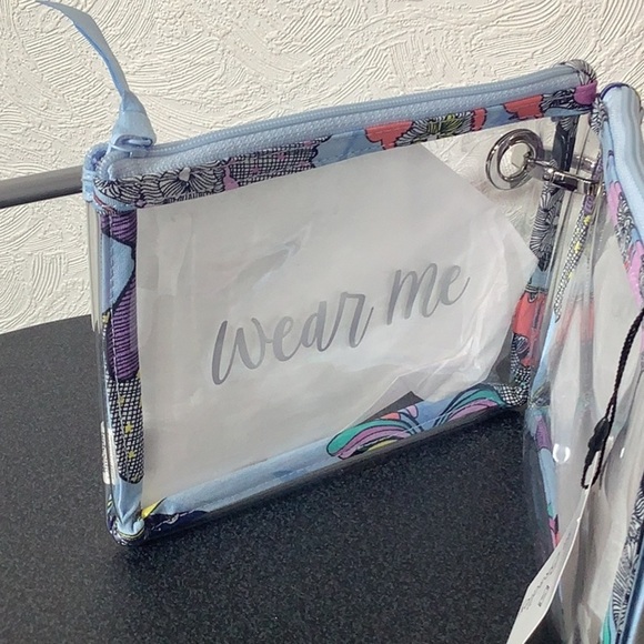 Vera Bradley NEW - Clear Pouch Set - wash me & wear me - each clear bag 7” x 5” - Picture 3 of 5